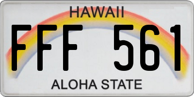 HI license plate FFF561