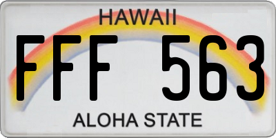 HI license plate FFF563