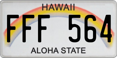 HI license plate FFF564