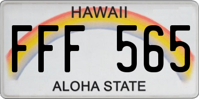 HI license plate FFF565