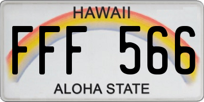 HI license plate FFF566