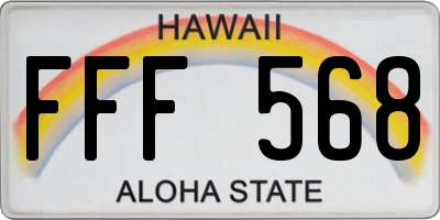 HI license plate FFF568