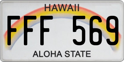 HI license plate FFF569