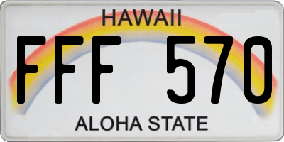 HI license plate FFF570