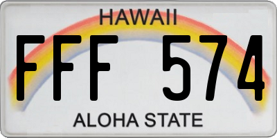HI license plate FFF574