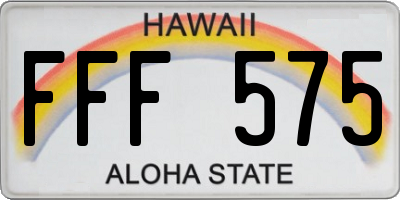 HI license plate FFF575