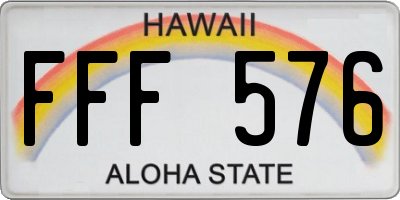 HI license plate FFF576
