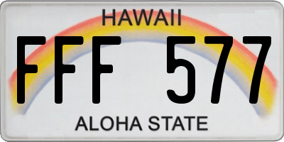 HI license plate FFF577