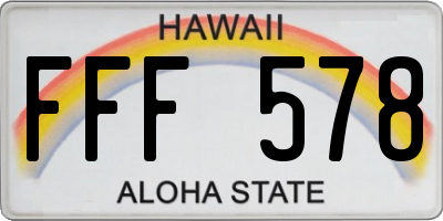 HI license plate FFF578