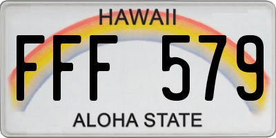 HI license plate FFF579