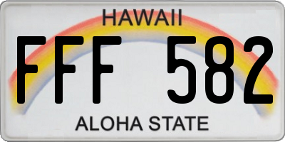 HI license plate FFF582