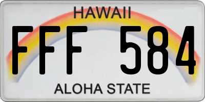 HI license plate FFF584