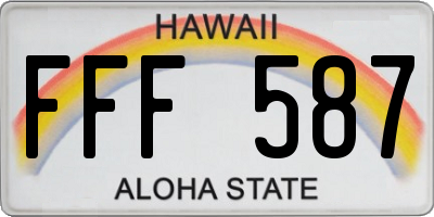 HI license plate FFF587