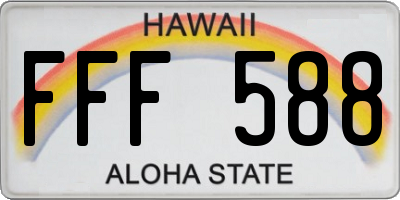 HI license plate FFF588