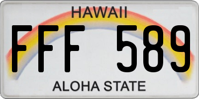 HI license plate FFF589