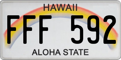 HI license plate FFF592