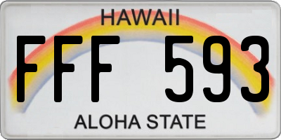 HI license plate FFF593
