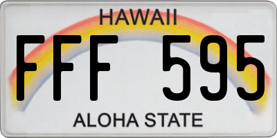 HI license plate FFF595