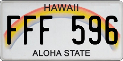 HI license plate FFF596