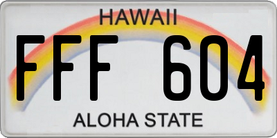 HI license plate FFF604