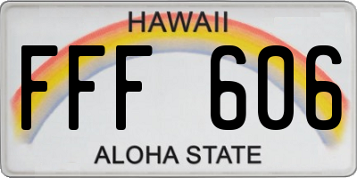 HI license plate FFF606