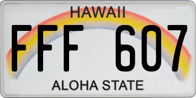 HI license plate FFF607