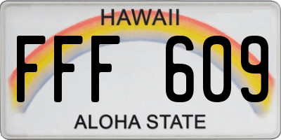 HI license plate FFF609