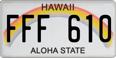 HI license plate FFF610