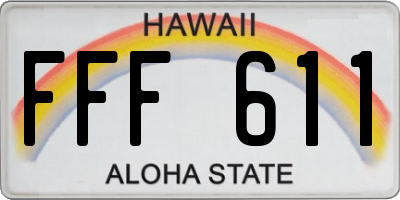 HI license plate FFF611