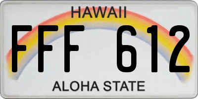 HI license plate FFF612