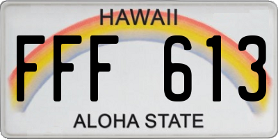 HI license plate FFF613