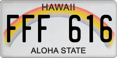HI license plate FFF616
