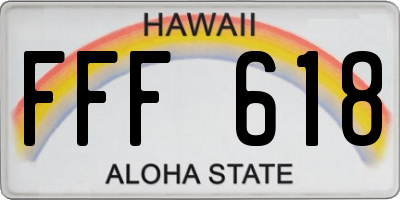 HI license plate FFF618