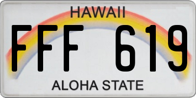 HI license plate FFF619