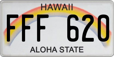 HI license plate FFF620