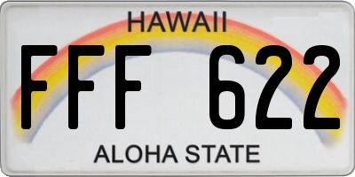 HI license plate FFF622