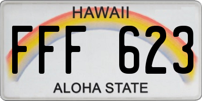 HI license plate FFF623