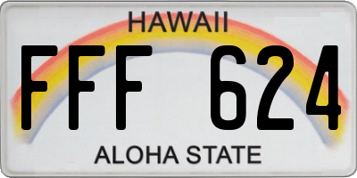 HI license plate FFF624