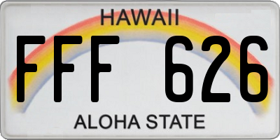 HI license plate FFF626