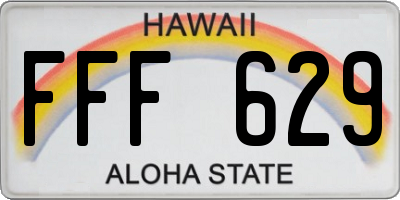 HI license plate FFF629