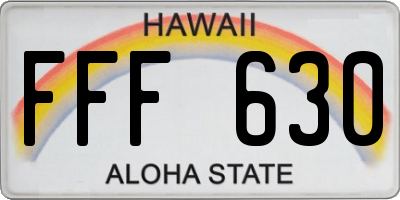 HI license plate FFF630