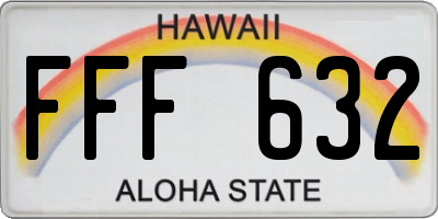 HI license plate FFF632
