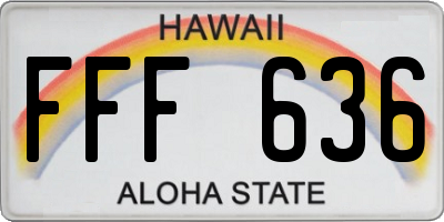 HI license plate FFF636