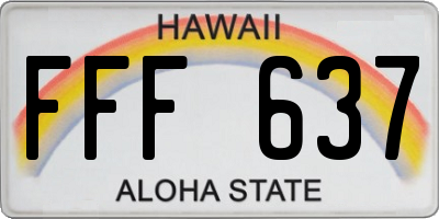 HI license plate FFF637