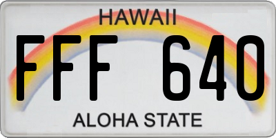 HI license plate FFF640