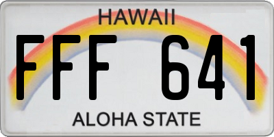HI license plate FFF641