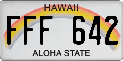 HI license plate FFF642