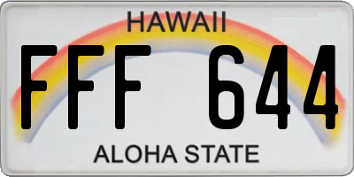 HI license plate FFF644