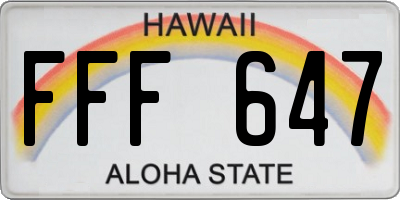HI license plate FFF647