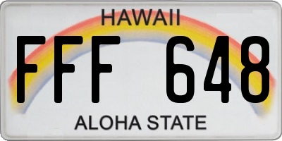 HI license plate FFF648